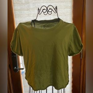 Free People Green Cropped T shirt